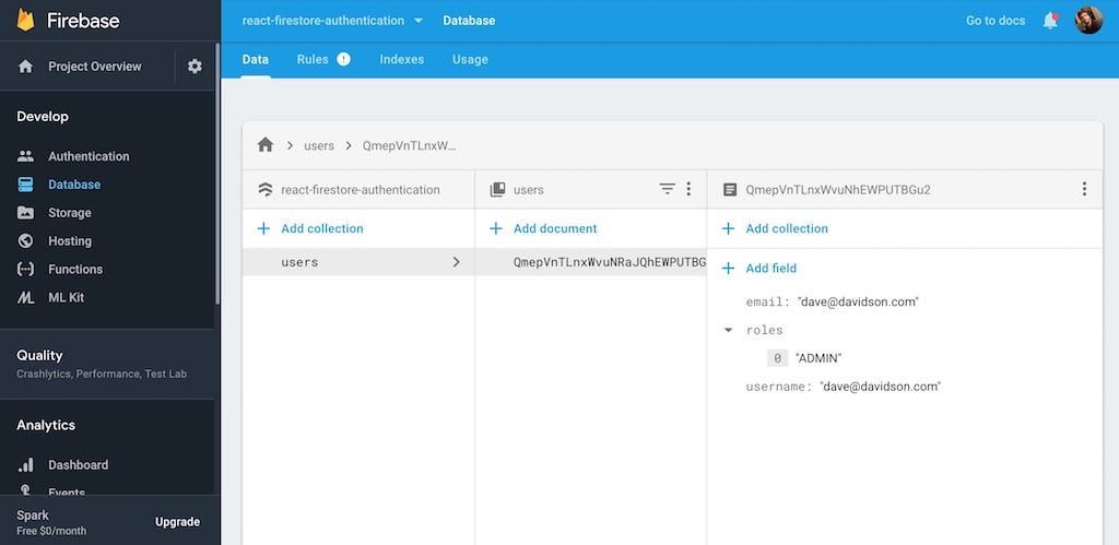 firebase firestore database
