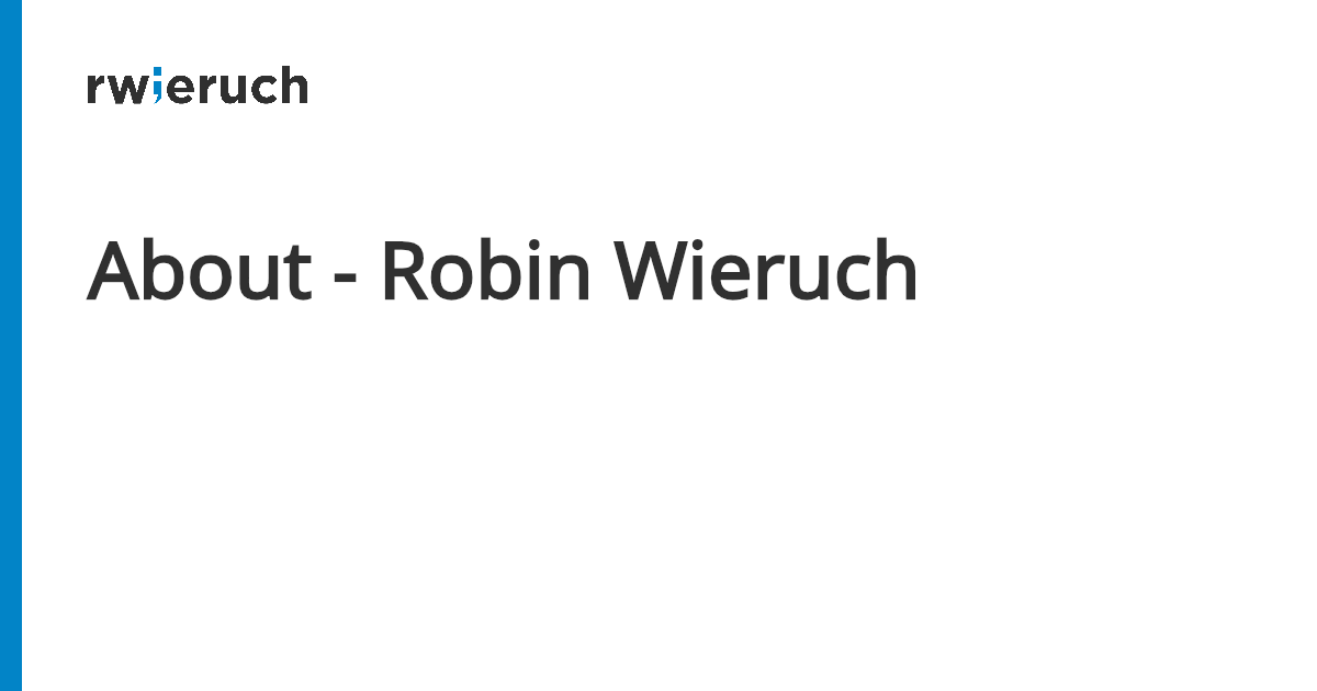 About - Robin Wieruch