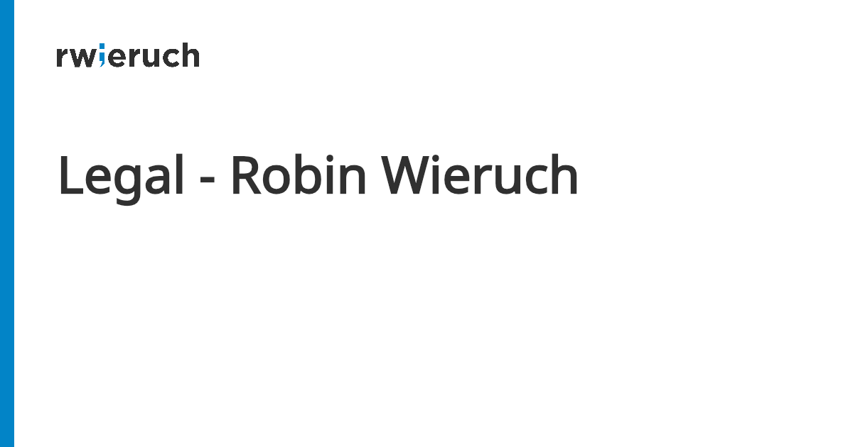 Legal - Robin Wieruch