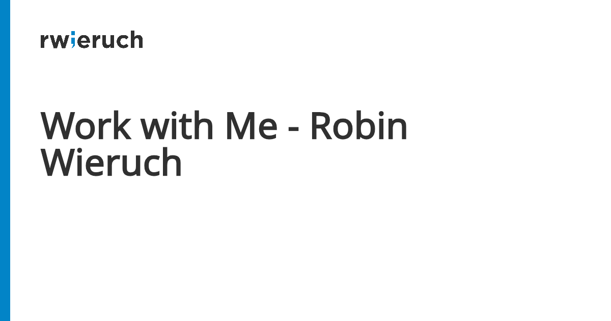 Work with Me - Robin Wieruch