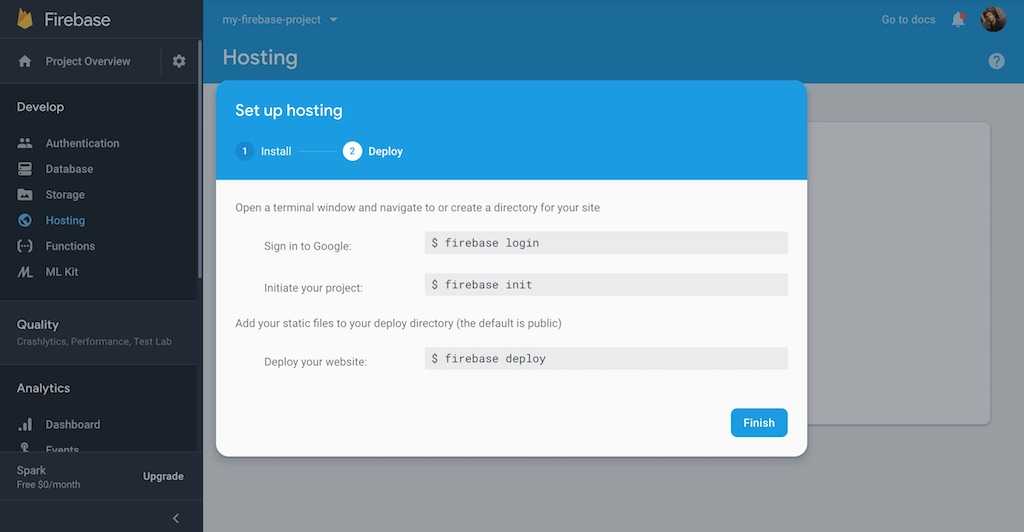 firebase hosting setup