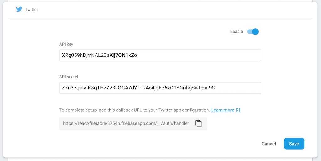 firebase twitter login web